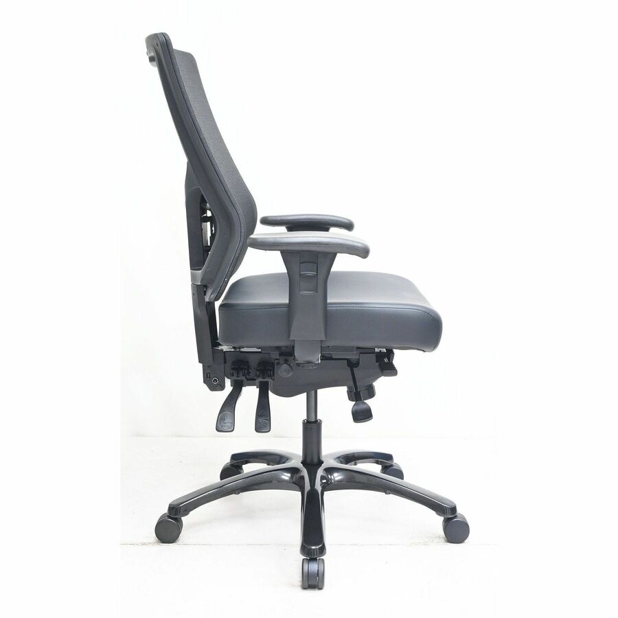 Lorell Big & Tall Mesh High-Back Chair - Polyurethane, Molded Foam, Vinyl Seat Material - Mesh Back Material - High Back