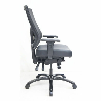 Lorell Big & Tall Mesh High-Back Chair - Polyurethane, Molded Foam, Vinyl Seat Material - Mesh Back Material - High Back