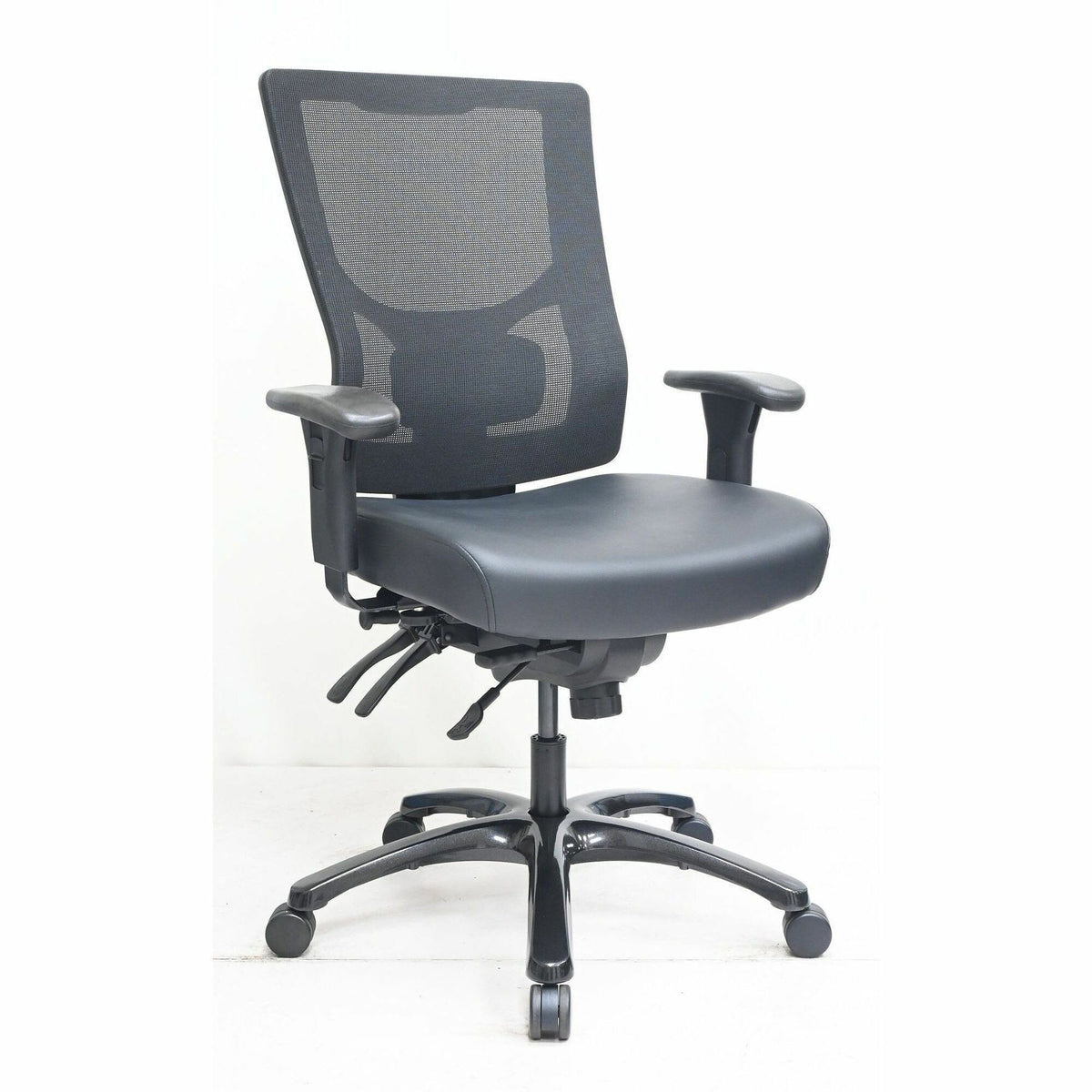 Lorell Big & Tall Mesh High-Back Chair - Polyurethane, Molded Foam, Vinyl Seat Material - Mesh Back Material - High Back