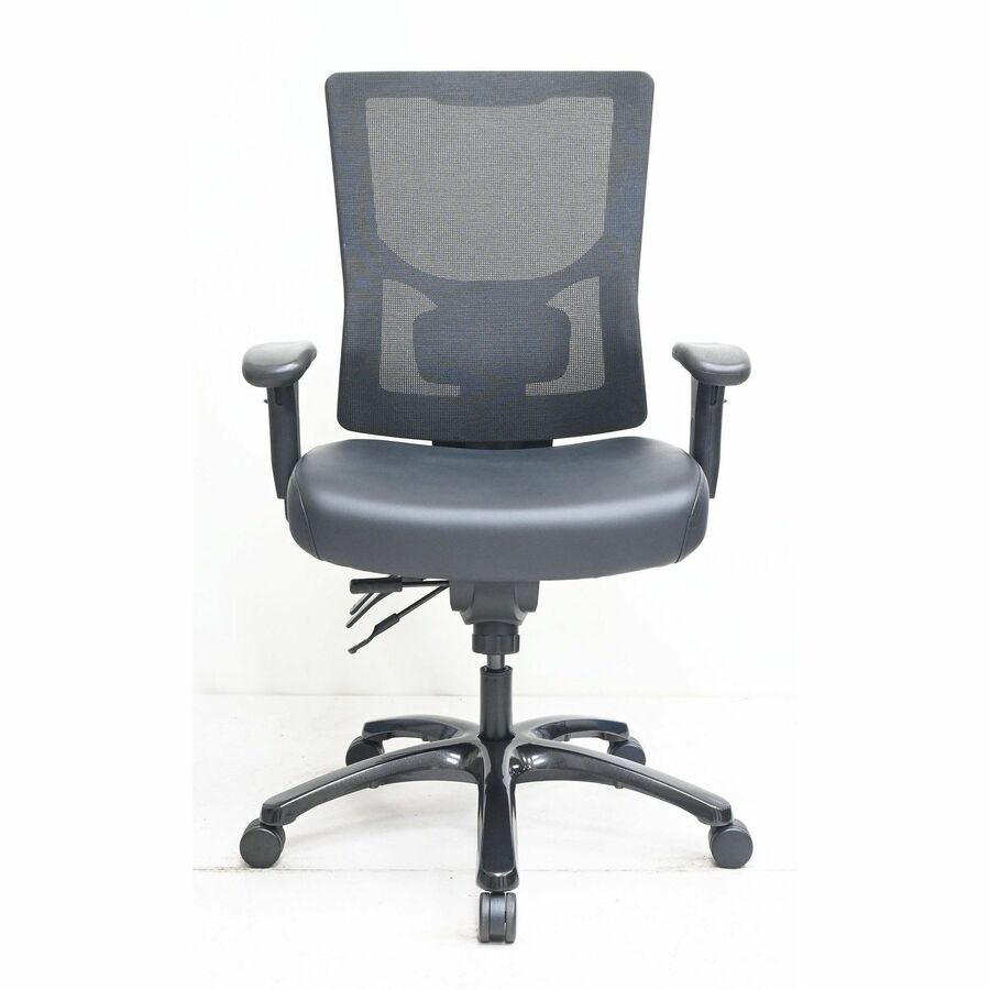 Lorell Big & Tall Mesh High-Back Chair - Polyurethane, Molded Foam, Vinyl Seat Material - Mesh Back Material - High Back