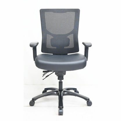 Lorell Big & Tall Mesh High-Back Chair - Polyurethane, Molded Foam, Vinyl Seat Material - Mesh Back Material - High Back