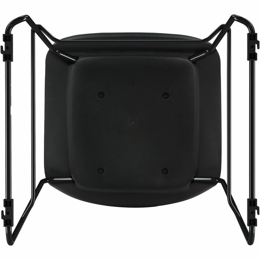 Lorell LORELL Dex Sled-Base Bistro Chair - Polyurethane Seat Material - Molded Plastic Back Material - Metal Frame Mater