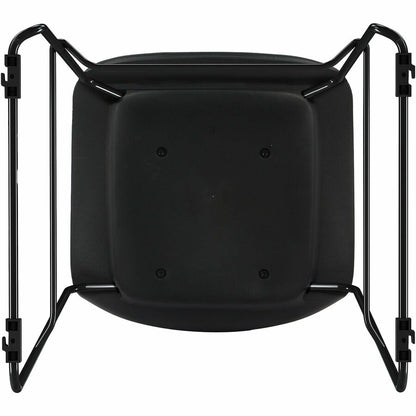 Lorell LORELL Dex Sled-Base Bistro Chair - Polyurethane Seat Material - Molded Plastic Back Material - Metal Frame Mater
