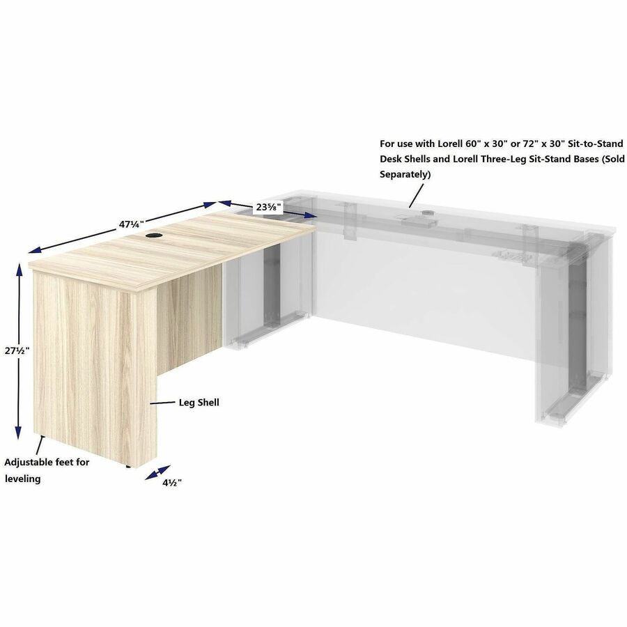 Lorell Essentials Sit-Stand Return Shells - 27.5" Height x 47.3" Width x 23.6" Depth - Material: Laminate, Wood - Finish