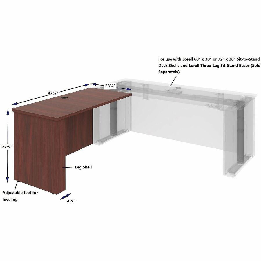 Lorell Essentials Sit-Stand Return Shells - 27.5" Height x 47.3" Width x 23.6" Depth - Material: Laminate, Wood - Finish