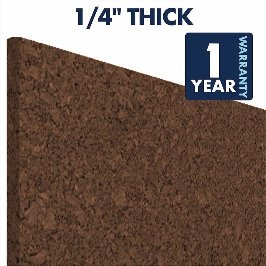 Quartet Frameless Modular Cork Tiles - 12" Board Height x 12" Board Width x 0.37" Board Depth - Dark Brown Natural Cork 