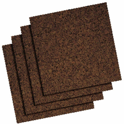 Quartet Frameless Modular Cork Tiles - 12" Board Height x 12" Board Width x 0.37" Board Depth - Dark Brown Natural Cork 