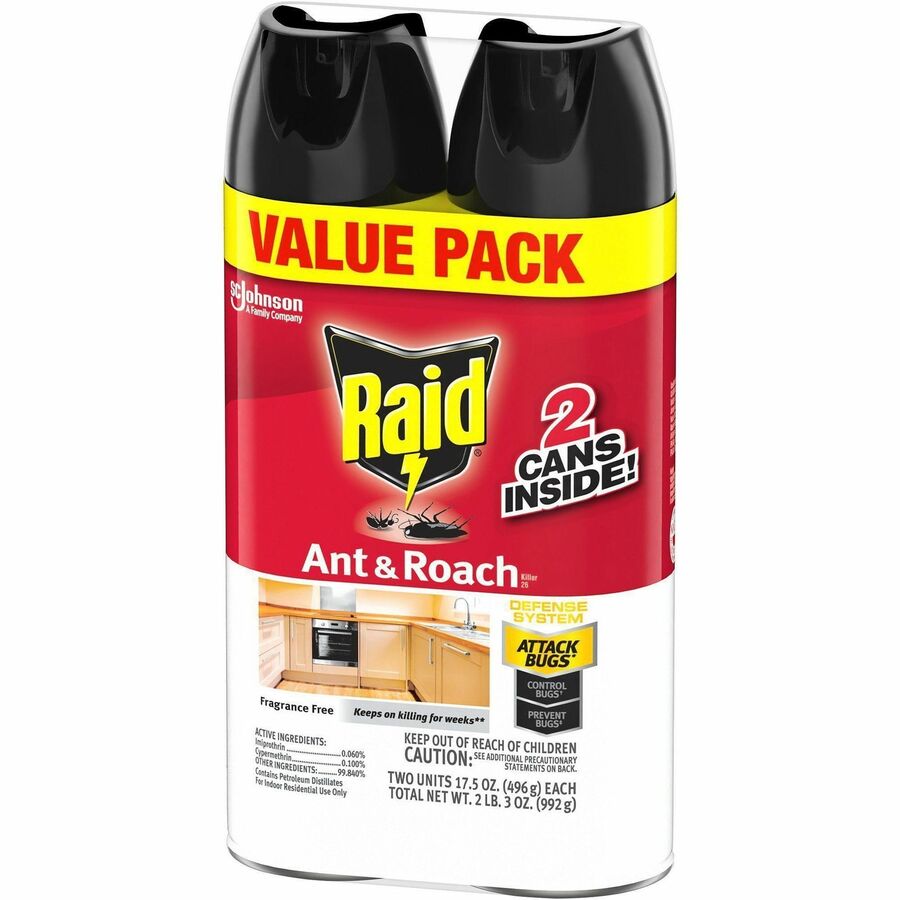 Raid Ant & Roach Killer Spray - Aerosol - 2 / Pack