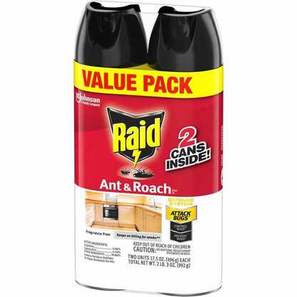 Raid Ant & Roach Killer Spray - Aerosol - 2 / Pack