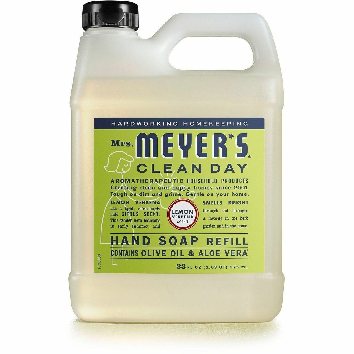 Mrs. Meyer's Clean Day Hand Soap - Lemon Verbena Scent - 1.03 quart - Bottle Dispenser - Grime Remover - 6 / Carton