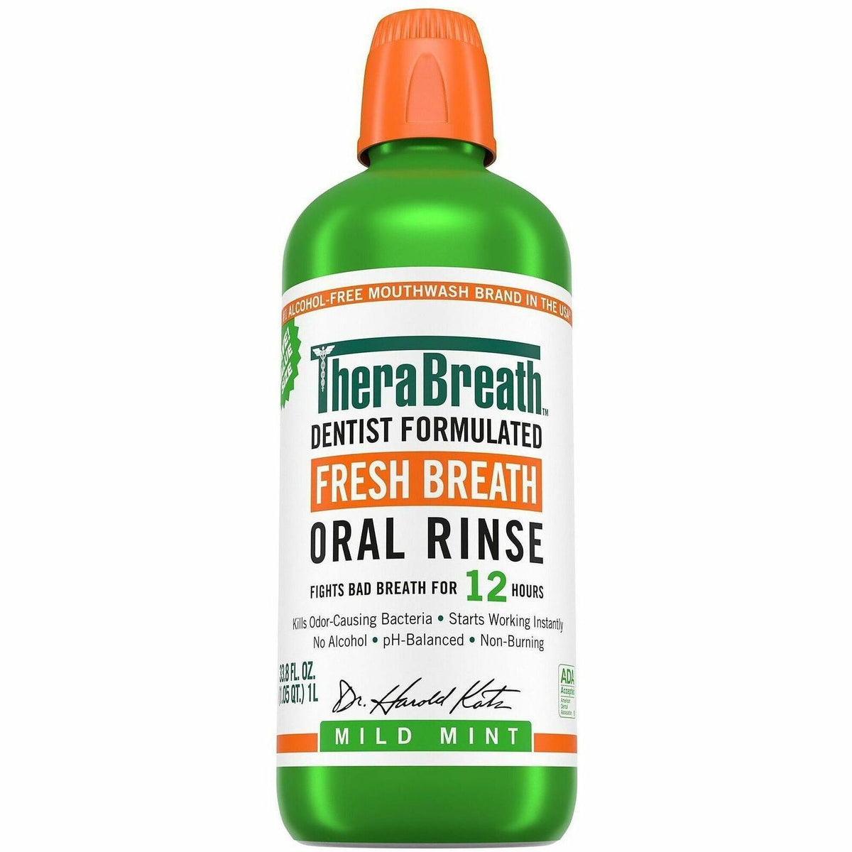 TheraBreath Fresh Breath Oral Rinse - For Mouthwash, Bad Breath - Mild Mint - 1.06 quart - 1 Each