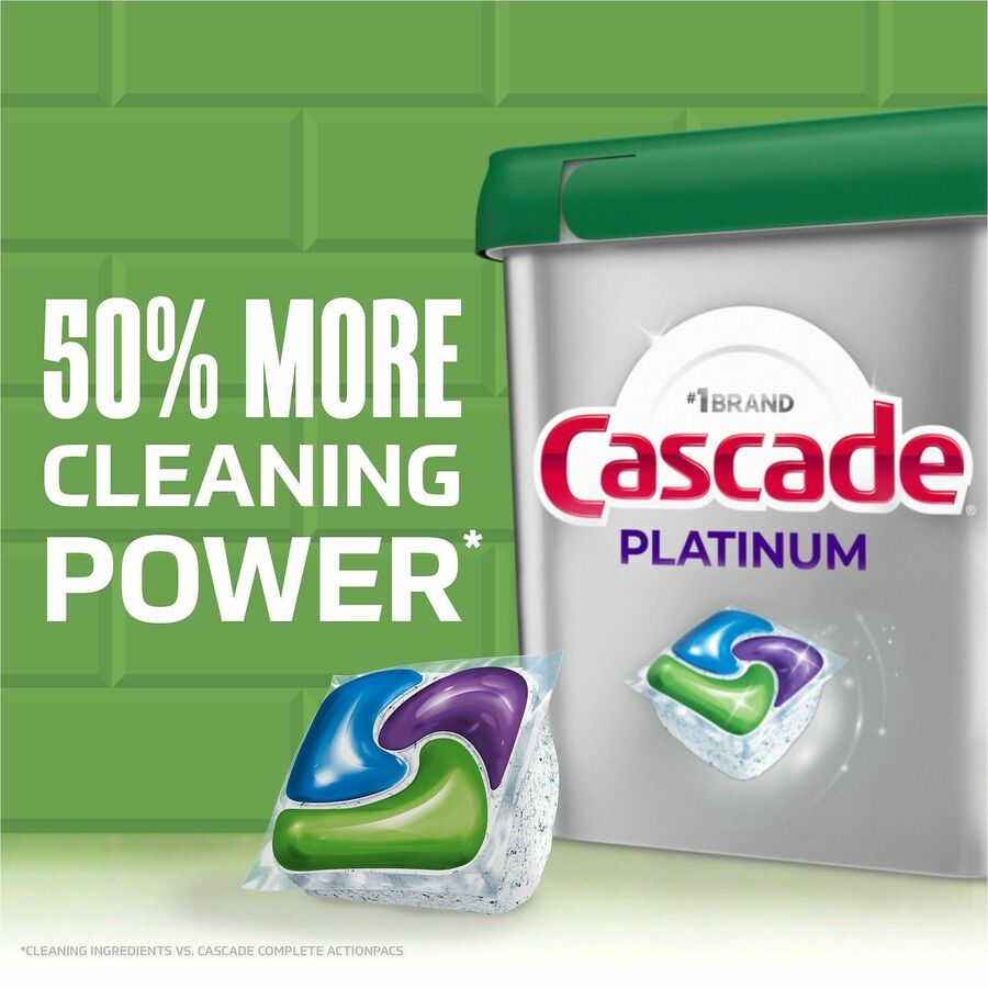 Cascade Platinum Plus ActionPacs - For Dish, Dishwasher, Glassware, Pot, Pan - Pod - 4 / Carton