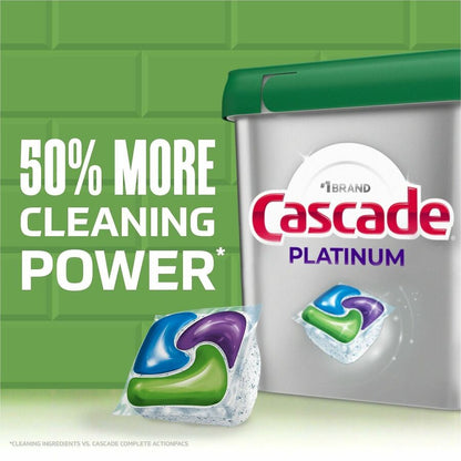 Cascade Platinum Plus ActionPacs - For Dish, Dishwasher, Glassware, Pot, Pan - Pod - 4 / Carton