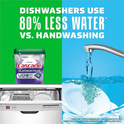 Cascade Platinum Plus ActionPacs - For Dish, Dishwasher, Glassware, Pot, Pan - Pod - 4 / Carton