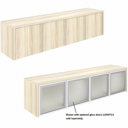 Lorell Essentials Wall-Mounted Hutches with Wood Doors - 17" Height x 72" Width x 15" Depth - 4 Door(s) - Material: Lami