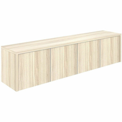 Lorell Essentials Wall-Mounted Hutches with Wood Doors - 17" Height x 72" Width x 15" Depth - 4 Door(s) - Material: Lami