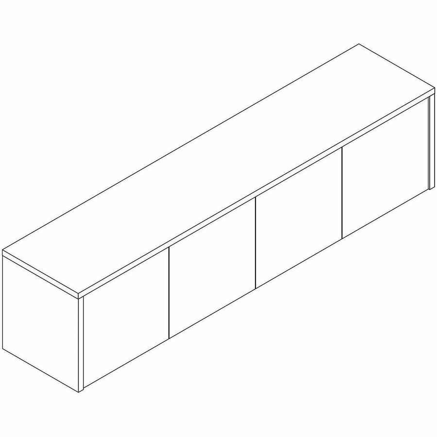 Lorell Essentials Wall-Mounted Hutches with Wood Doors - 17" Height x 72" Width x 15" Depth - 4 Door(s) - Material: Lami
