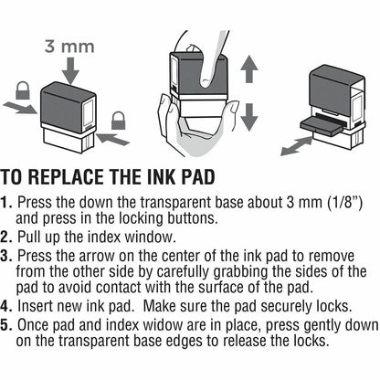 COSCO 2000 Plus Stamp No. 50 Replacement Ink Pad - Black Ink - 1 Each