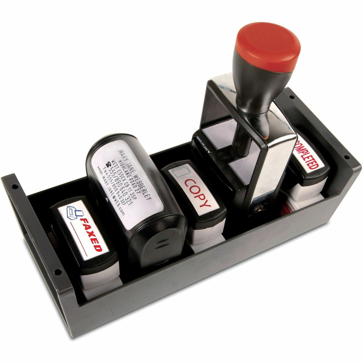 COSCO Standard Stamp/Dater Storage Tray - 6 x Stamp - 3" Height x 3.62" Width x 8.87" Depth - Desktop - Lightweight, Dur
