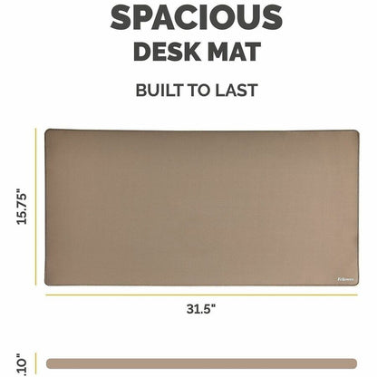 Fellowes Breyta Desk Mat - Sand - Desk Protection, Mouse - 31.50" Width x 15.748" Depth x 0.098" Thickness - Rectangular
