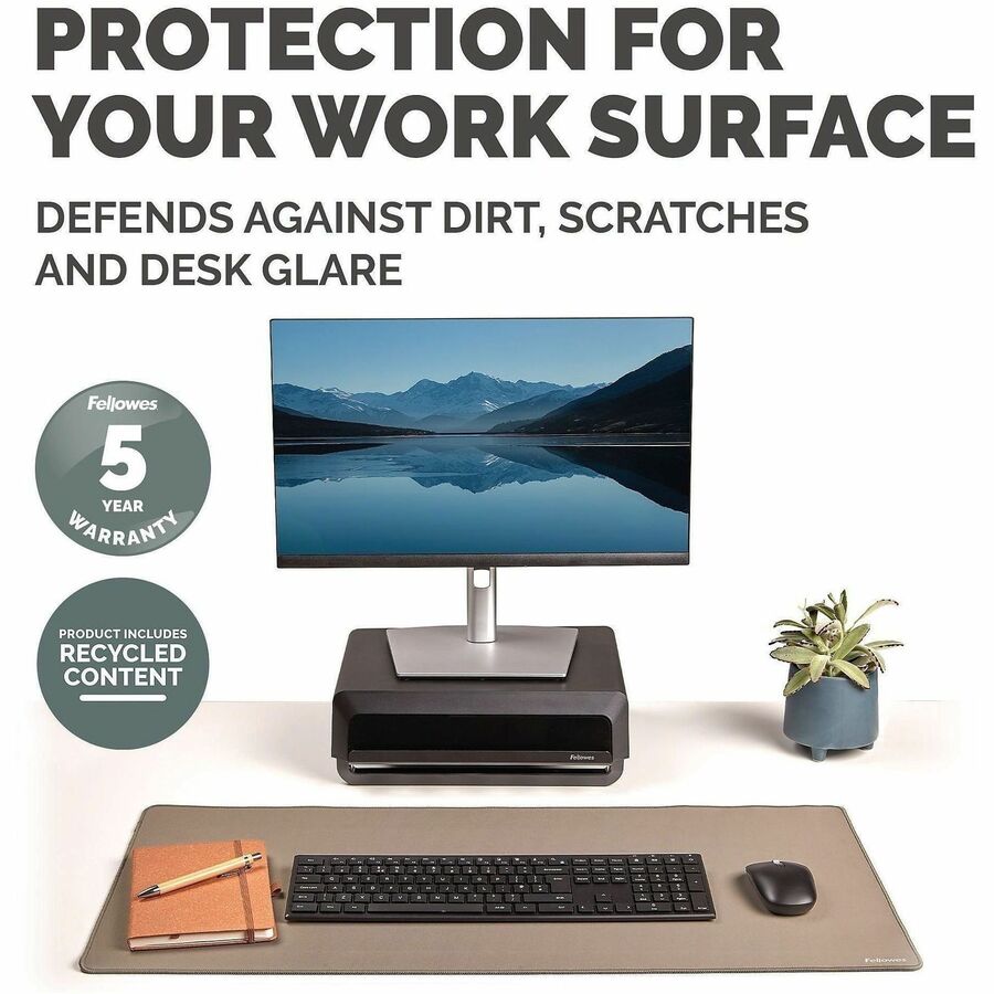 Fellowes Breyta Desk Mat - Sand - Desk Protection, Mouse - 31.50" Width x 15.748" Depth x 0.098" Thickness - Rectangular