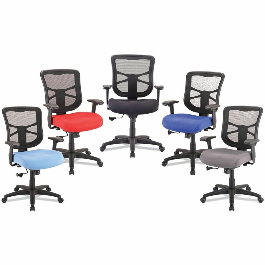 Alera Elusion Chair - Light Blue Seat Color - Mesh, Molded Foam Seat Material - Black Back Color - Mesh Back Material - 