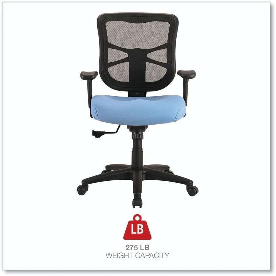 Alera Elusion Chair - Light Blue Seat Color - Mesh, Molded Foam Seat Material - Black Back Color - Mesh Back Material - 