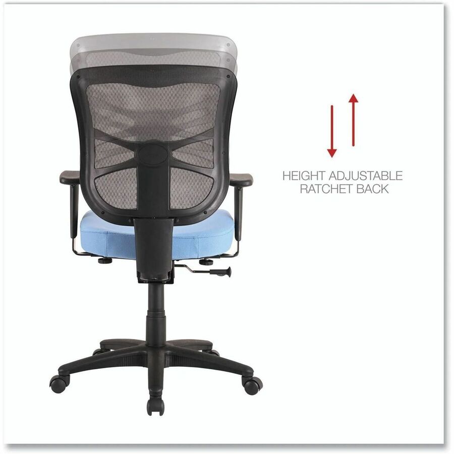 Alera Elusion Chair - Light Blue Seat Color - Mesh, Molded Foam Seat Material - Black Back Color - Mesh Back Material - 