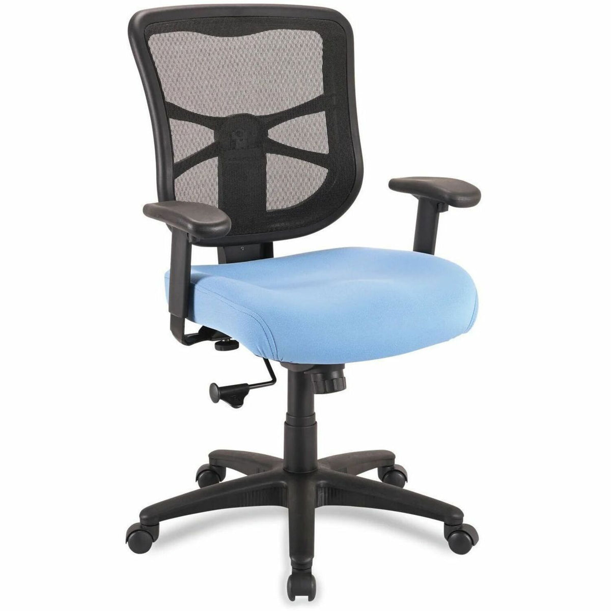 Alera Elusion Chair - Light Blue Seat Color - Mesh, Molded Foam Seat Material - Black Back Color - Mesh Back Material - 