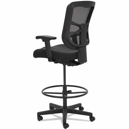 Alera Elusion Task Stool - Black Seat Color - Fabric Seat Material - Black Back Color - Mesh Back Material - Black Frame