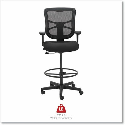 Alera Elusion Task Stool - Black Seat Color - Fabric Seat Material - Black Back Color - Mesh Back Material - Black Frame