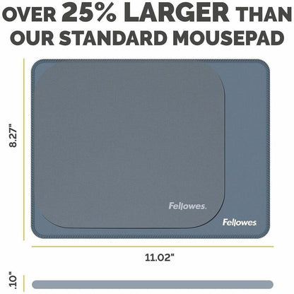 Fellowes Breyta XL Mousepad - Blue - 0.09" Height x 11.02" Width x 8.26" Depth - Blue - Rubber - 1 Each