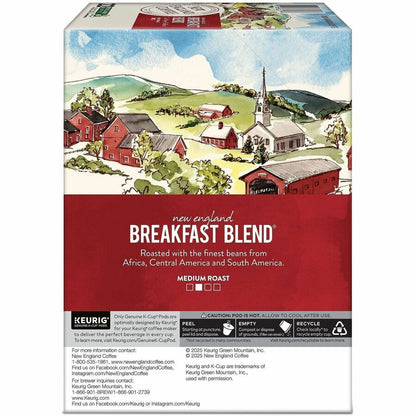 New England K-Cup Breakfast Blend Coffee - Compatible with K-Cup Brewer - Medium - K-Cup - Breakfast Blend