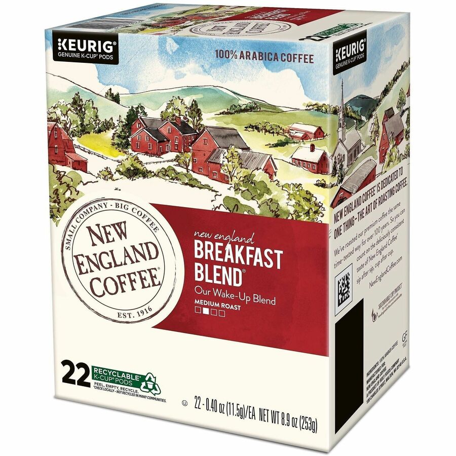 New England K-Cup Breakfast Blend Coffee - Compatible with K-Cup Brewer - Medium - K-Cup - Breakfast Blend