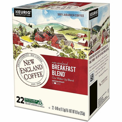 New England K-Cup Breakfast Blend Coffee - Compatible with K-Cup Brewer - Medium - K-Cup - Breakfast Blend