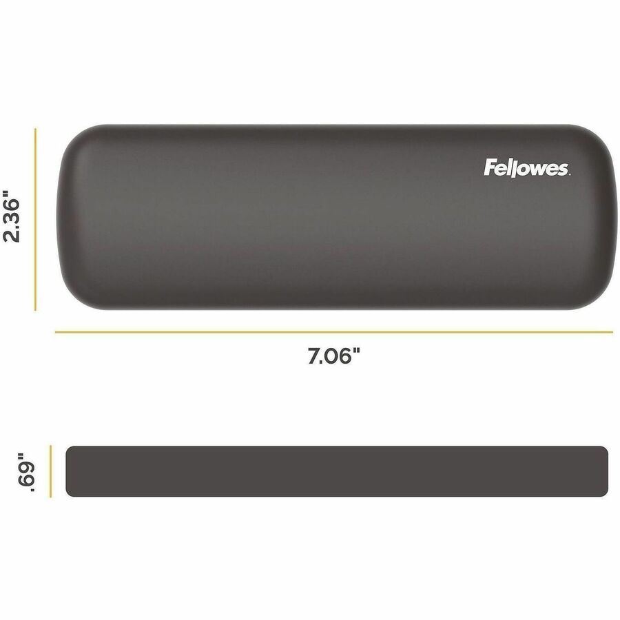 Fellowes Breyta Keyboard Wrist Rest - Black - 0.68" Height x 2.36" Width x 18.50" Depth - Black - Dust Resistant - Keybo
