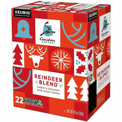 Caribou Coffee® K-Cup Reindeer Blend Coffee - Compatible with Keurig K-Cup Brewer - Dark - K-Cup - Reindeer Blend