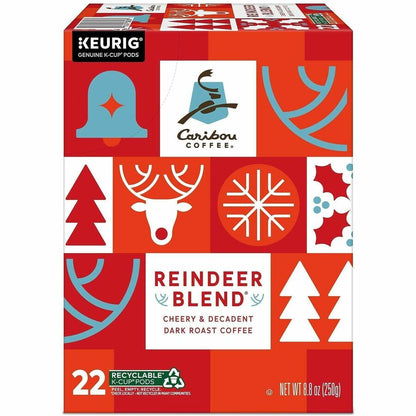 Caribou Coffee® K-Cup Reindeer Blend Coffee - Compatible with Keurig K-Cup Brewer - Dark - K-Cup - Reindeer Blend