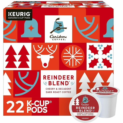 Caribou Coffee® K-Cup Reindeer Blend Coffee - Compatible with Keurig K-Cup Brewer - Dark - K-Cup - Reindeer Blend