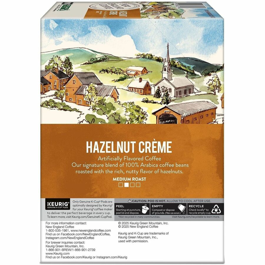 New England K-Cup Hazelnut Creme - Compatible with K-Cup Brewer - Medium - K-Cup - Hazelnut Creme - Kosher - 22 Coffee/B