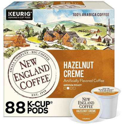 New England K-Cup Hazelnut Creme - Compatible with K-Cup Brewer - Medium - K-Cup - Hazelnut Creme - Kosher - 22 Coffee/B