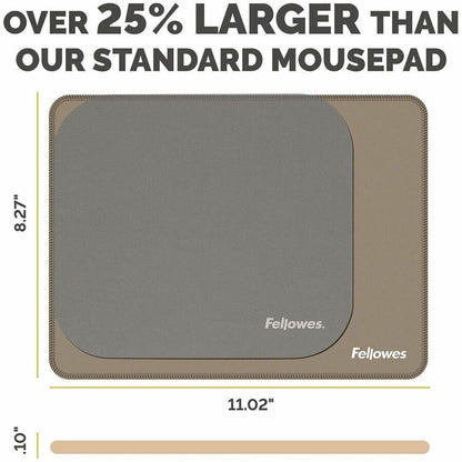 Fellowes Breyta XL Mousepad - Sand - 0.09" Height x 11.02" Width x 8.26" Depth - Sand - Rubber, Polyester - 1 Each