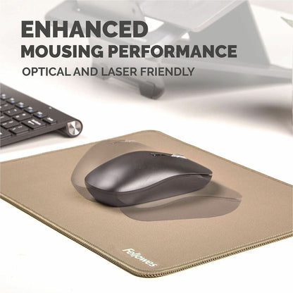Fellowes Breyta XL Mousepad - Sand - 0.09" Height x 11.02" Width x 8.26" Depth - Sand - Rubber, Polyester - 1 Each