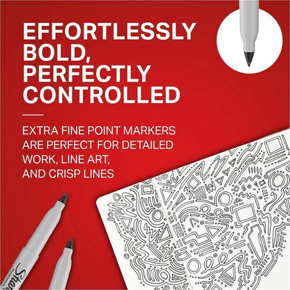 Sharpie X-fine Point Permanent Marker - Extra Fine, Bold Marker Point - Assorted Ink - Plastic Barrel - Multipurpose - 5