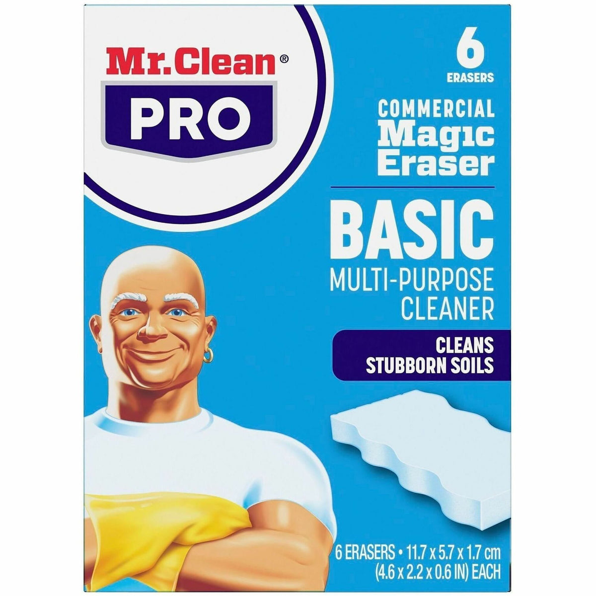 Mr. Clean PRO Commercial Magic Eraser Basic - 1.7" Height x 11.7" Width x 5.7" Depth x 5.7" Length - 6 / Carton - White