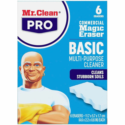 Mr. Clean PRO Commercial Magic Eraser Basic - 1.7" Height x 11.7" Width x 5.7" Depth x 5.7" Length - 6 / Carton - White