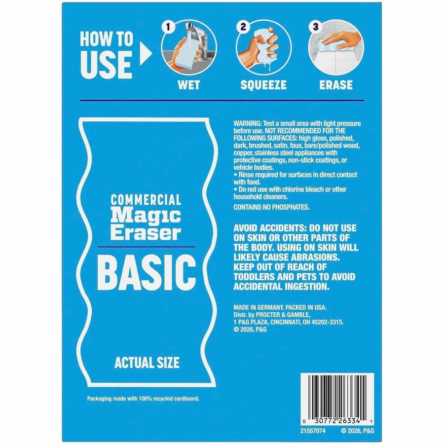Mr. Clean PRO Commercial Magic Eraser Basic - 1.7" Height x 11.7" Width x 5.7" Depth x 5.7" Length - 6 / Carton - White