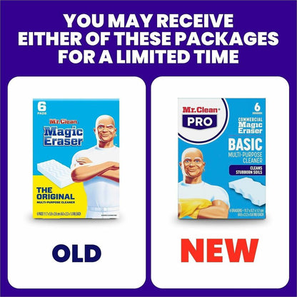 Mr. Clean PRO Commercial Magic Eraser Basic - 1.7" Height x 11.7" Width x 5.7" Depth x 5.7" Length - 6 / Carton - White