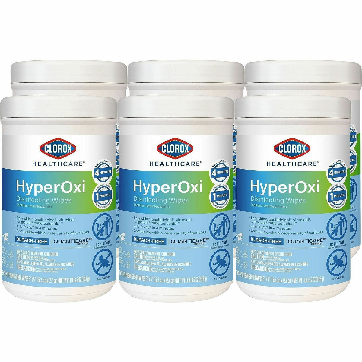 Clorox Healthcare Hyperoxi Disinfecting Wipes - For Healthcare, Medical Equipment, Stainless Steel, Office, Multi Surfac