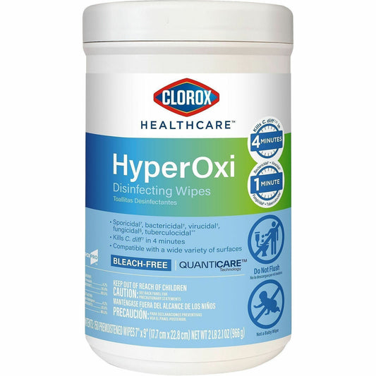 Clorox Healthcare Hyperoxi Disinfecting Wipes - For Healthcare, Medical Equipment, Stainless Steel, Office, Multi Surfac